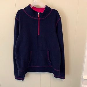 Navy blue hoodie with pink